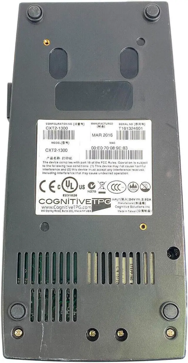 Alt view image 7 of 7 - CognitiveTPG CXT2-1300 Barcode Thermal Transfer Printer LAN USB with AC Adapter