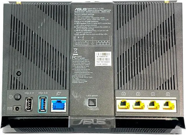 Alt view image 3 of 5 - Asus RT-AC68P AC1900 1300 Mbps 4 Port Gigabit Wireless AC Router w/ Adapter