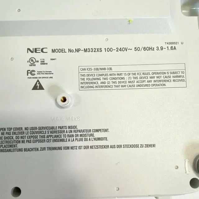 Alt view image 5 of 5 - NEC NP-M332XS DLP Projector Short-Throw 3300 ANSI 3D Crestron NP30LP HDMI Bundle