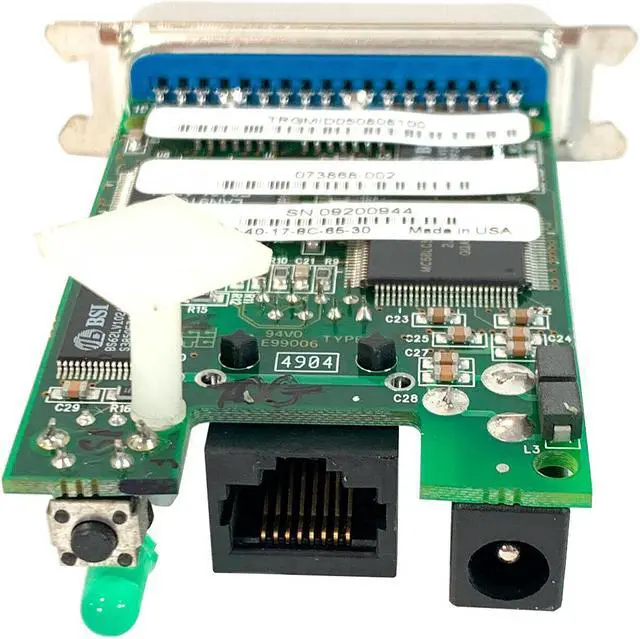 Alt view image 3 of 6 - Intermec Ethernet EasyLan Network Adapter 073868-002 for 3400 4420 Label Printer