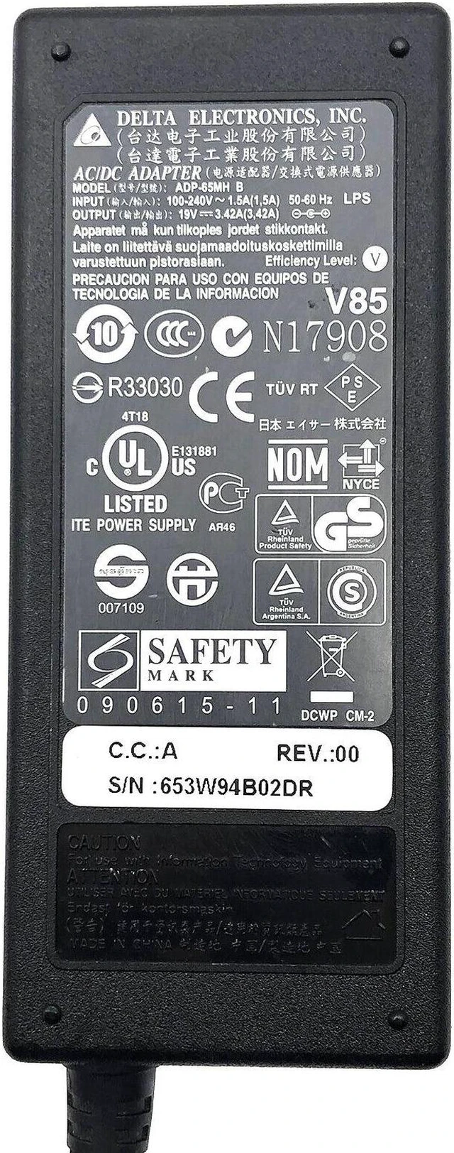 Alt view image 5 of 5 - Genuine Delta ADP-65MH B AC Adapter 19V 3.42A Power Supply 65W w/PC OEM