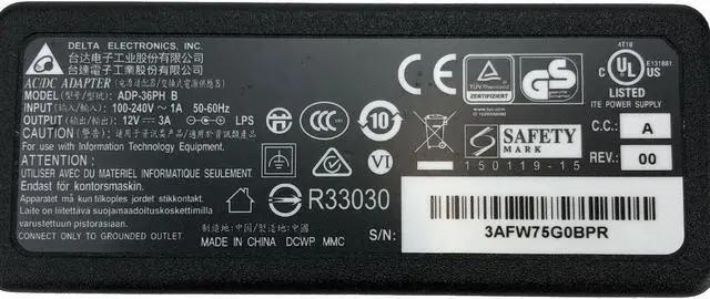 Alt view image 5 of 5 - Genuine Delta ADP-36JH B AC Adapter 12V 3A Power Supply ADP-36PH B w/PC OEM