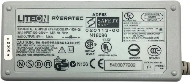 Alt view image 4 of 4 - Genuine Averatec 3120V 3150 5100 6200 AC Adapter Charger 60W With Cord OEM