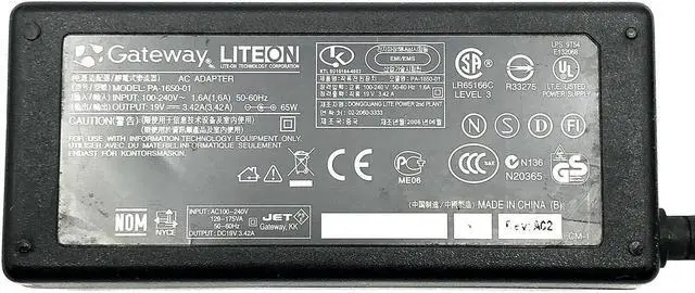 Alt view image 4 of 4 - Genuine 65W Liteon PA-1650-01 Gateway AC Adapter Charger 19V 3.42A W/P.Cord OEM