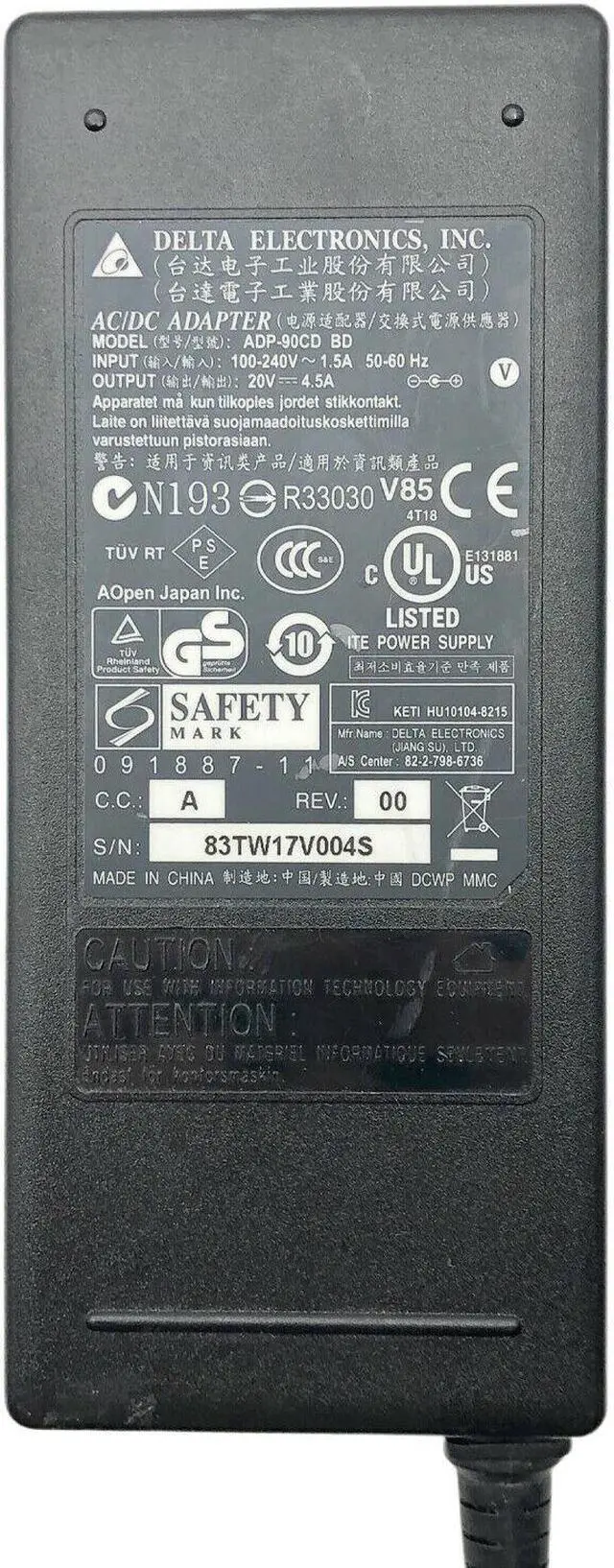 Alt view image 5 of 5 - Genuine Delta ADP-90CD BD Charger AC Adapter 20V 4.5A 90W W/P.Cord