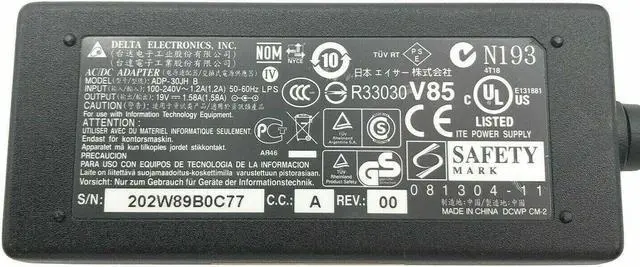Alt view image 2 of 6 - NEW Genuine Delta AC Adapter For Dell Vostro A90 Notebook Charger 30W w/PC OEM