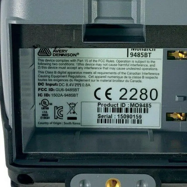 Alt view image 6 of 7 - Avery Dennison Monarch 9485BT Mobile Thermal Label Printer BT USB