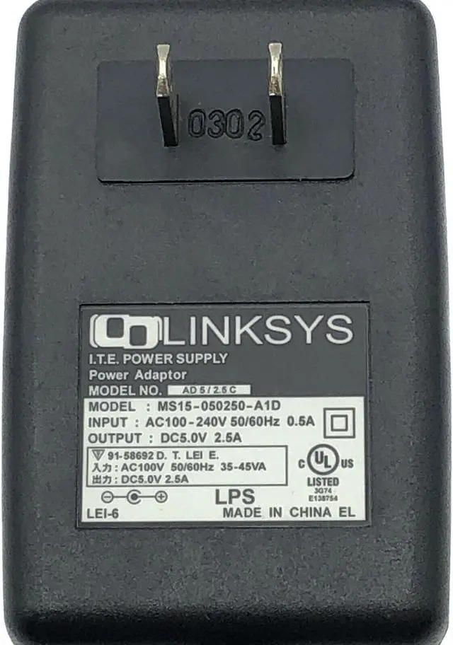 Alt view image 5 of 5 - Genuine Linksys WA15-050 MS15-050250-A1D AD Power Supply AC/DC Adapter 5V 2.5A