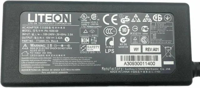 Alt view image 3 of 3 - Genuine Toshiba PA3290U-2ACA 120W AC Power Adapter Laptop w/Cord OEM