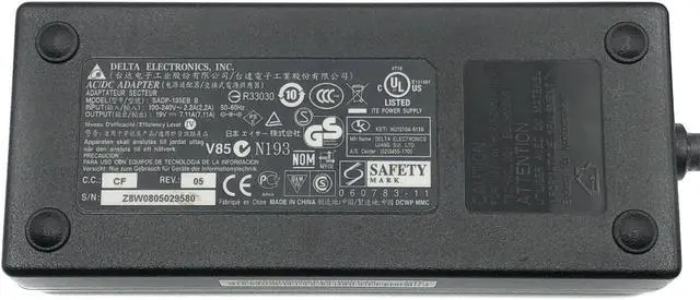 Alt view image 4 of 4 - Genuine Delta AC Adapter For MSI GX780 GL62M GT780R Gaming Laptop Charger w/PC