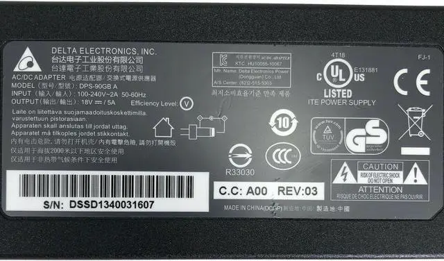 Alt view image 4 of 4 - Genuine Delta DPS-90GB A AC Adapter 18V 5A Power Charger 90 Watt w/PC OEM