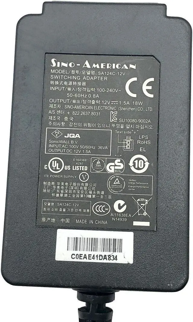 Alt view image 5 of 5 - Genuine SonicWALL Tz105 TZ 105 Apl22-09b Sino-American AC Adapter w/Cord