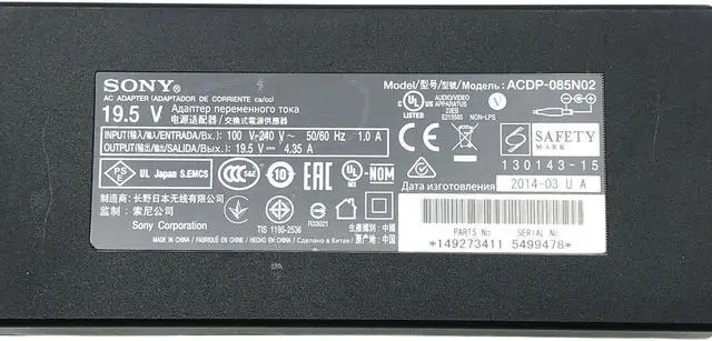 Alt view image 2 of 6 - Sony ACDP-085N02 19.5V 4.35A 85W AC Adapter Genuine
