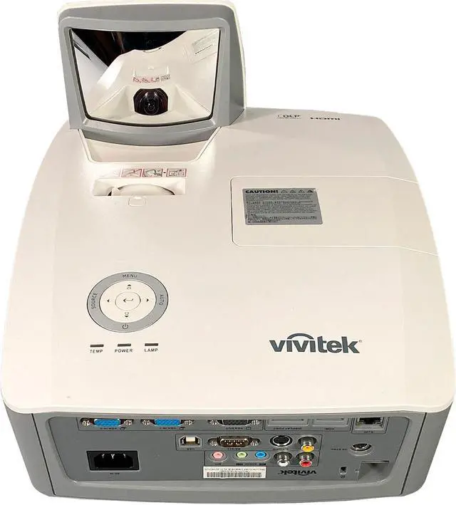 Alt view image 2 of 7 - Vivitek D751ST DLP Projector 2800 Lumens Widescreen WXGA Ultra Short Throw PC 3D HD 1080p HDMI Speakers USB LAN with Accessories Bundle (Power Cable, HDMI Cable, Remote)