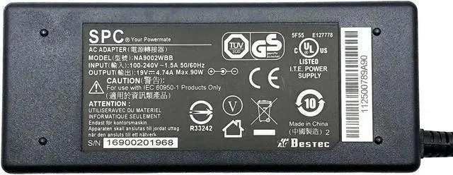 Alt view image 5 of 5 - New Genuine SPC AC Charger Adapter for ASUS A-Series Laptops w/Cord