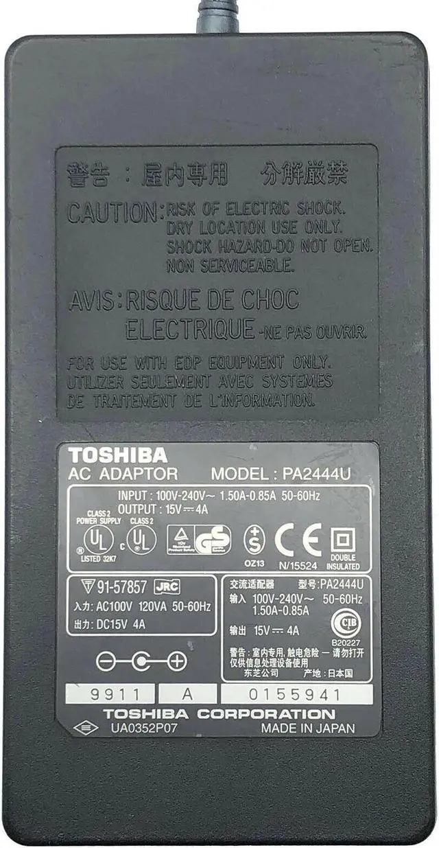 Alt view image 5 of 5 - NEW Genuine Toshiba AC Adapter For Tecra 740 740CDT 750 750CD 750CDM 780 W/Cord