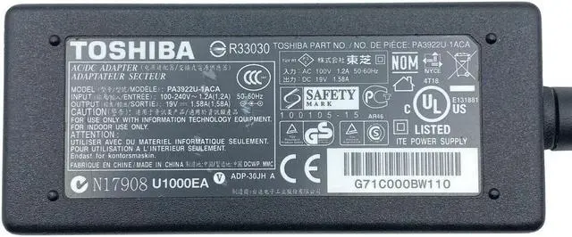 Alt view image 5 of 5 - OEM Toshiba AC Adapter For Tablet 10 AT100 AT105-T1016G AT105-T1032G W/Cord