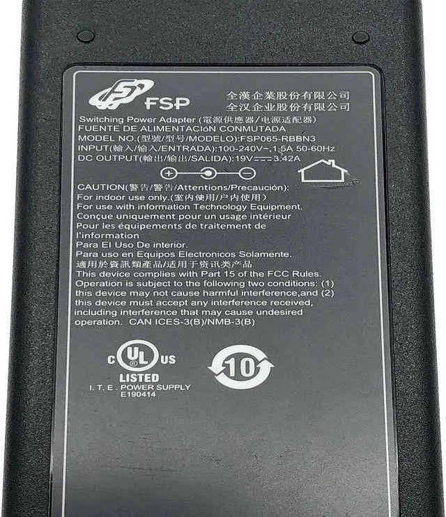 Alt view image 6 of 6 - Genuine FSP 9NA0657837 AC/DC Power Supply Adapter 19V 3.42A 65W w/PC