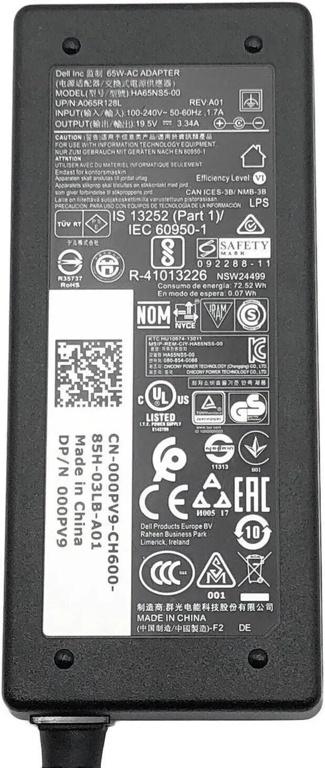 Alt view image 4 of 4 - Genuine Dell AC Adapter For S2216 S2218 S2230 S2240 Monitor Charger w/PC OEM