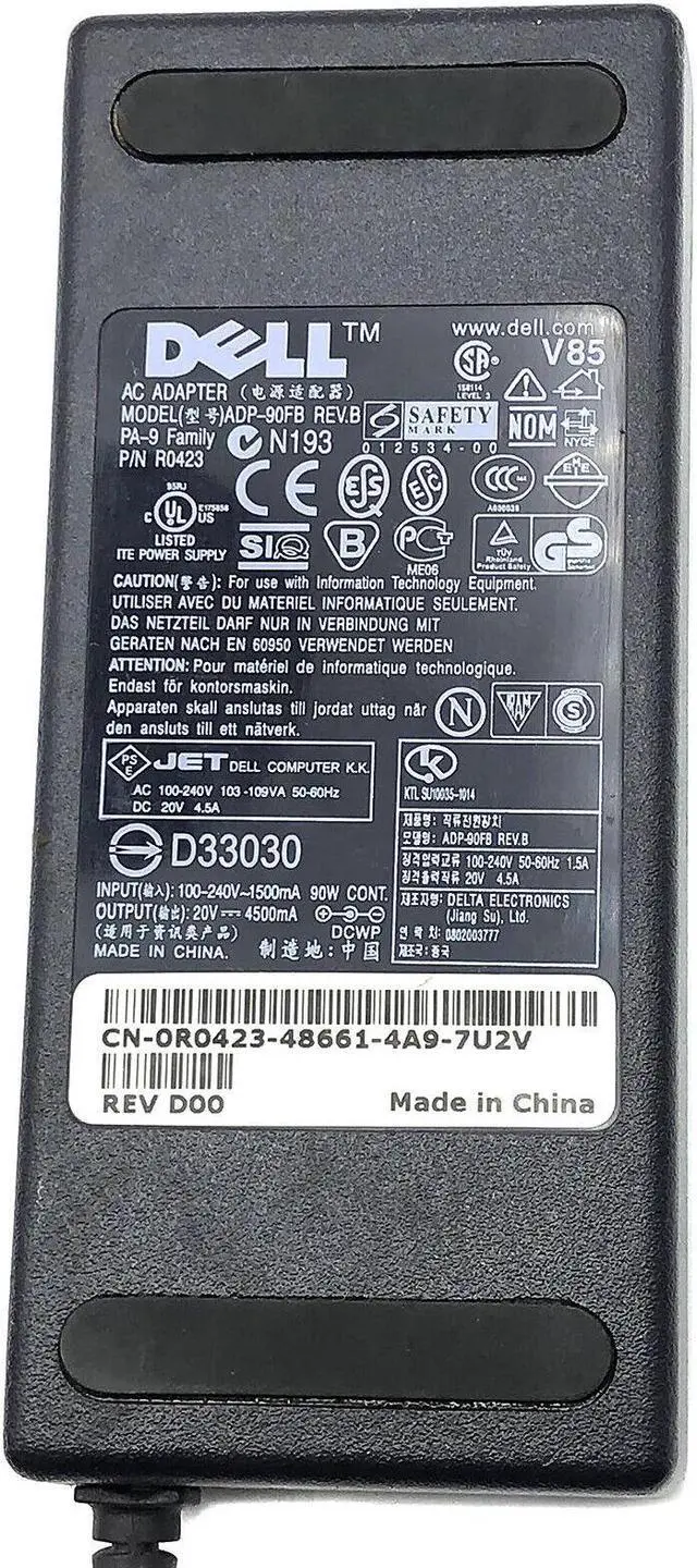 Alt view image 5 of 5 - Genuine Dell EADP-90AB B AC Adapter 20V 4.5A Power Supply RC343 90W 4 Pin w/PC