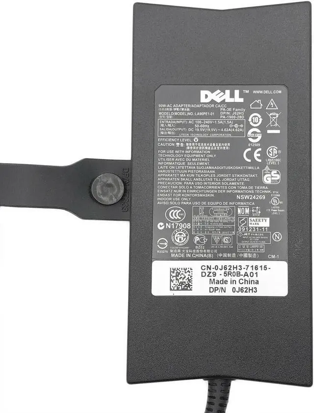 Alt view image 4 of 4 - Genuine 90W Dell AC Adapter For Latitude D610 D620 D630 D830 Laptop Charger w/PC
