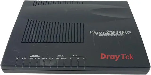 Alt view image 3 of 5 - DrayTek Vigor 2910 VG Dual-WAN Broadband 4-Port Security Router w/ Adapter