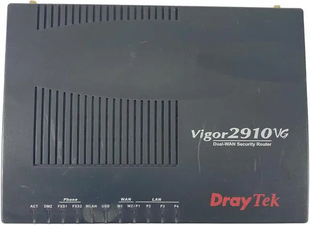 Alt view image 2 of 5 - DrayTek Vigor 2910 VG Dual-WAN Broadband 4-Port Security Router w/ Adapter