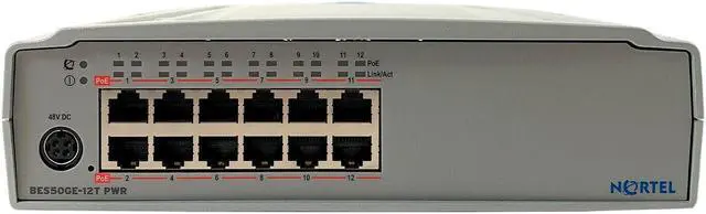 Alt view image 4 of 5 - NEW Nortel BES50GE-12T PWR Business Ethernet Switch w/ LAN Cable