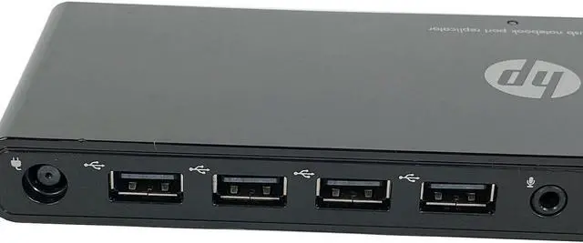Alt view image 4 of 7 - HP HSTNN-Q05X USB Media Docking Station Port Replicator VY843AA#ABA w/ Adapter
