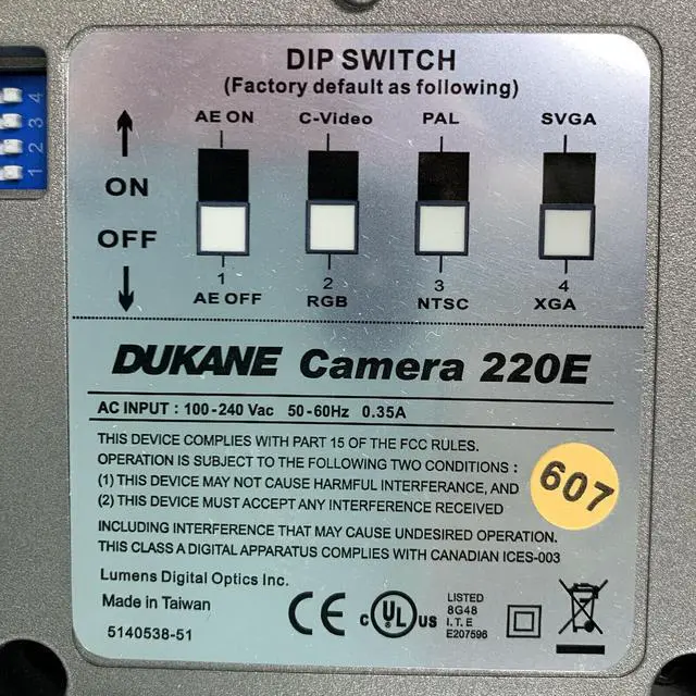 Alt view image 6 of 6 - Dukane Camera 220E Document Camera Digital Visual Presenter with Accessories