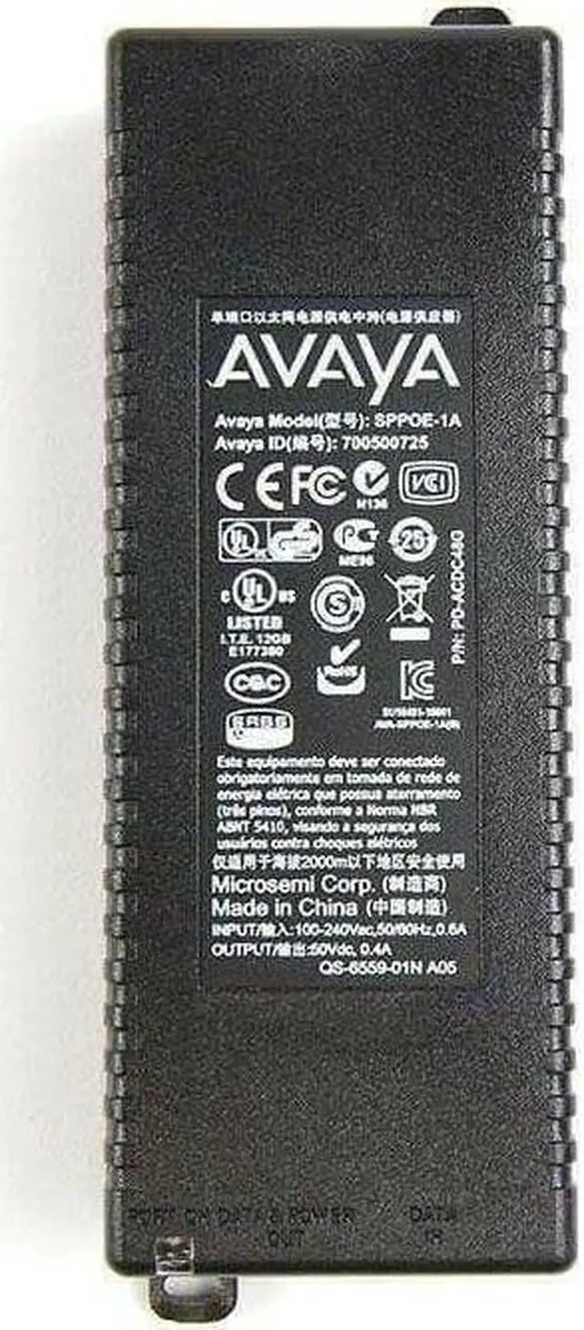 Alt view image 3 of 3 - Avaya SPPOE-1A Injector Power Supply for any IP Telephone with 802.3af No Cord
