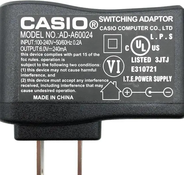 Alt view image 5 of 5 - Genuine Casio AD-A60024 AC/DC Switching Power Supply Adapter 6V 240mA OEM