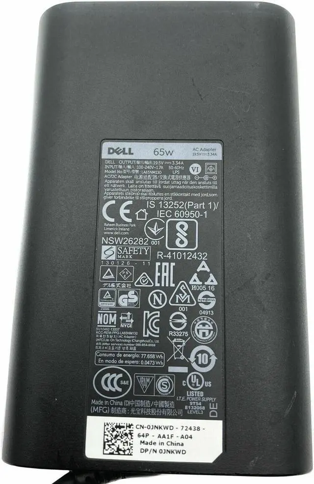 Alt view image 6 of 6 - Genuine Dell AC Adapter For Latitude E5250 E5440 E5450 Laptop Charger 65W w/PC
