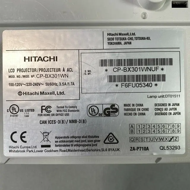 Alt view image 7 of 7 - Hitachi CP-BX301WN 3LCD Projector 3200 ANSI HD 1080p Short-Throw HDMI w/Bundle