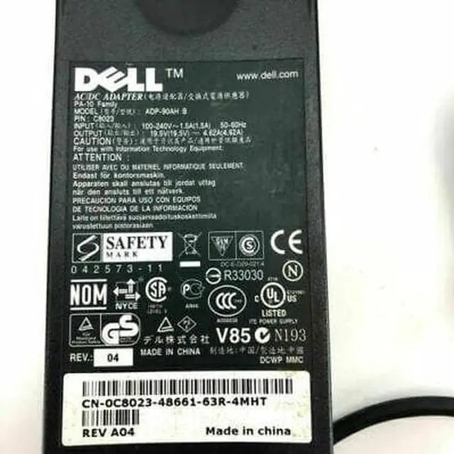 Alt view image 4 of 4 - Genuine Dell 90W PA-1900-02D2 U7809 AC Adapter Laptop 90W 19.5V W/P.Cord