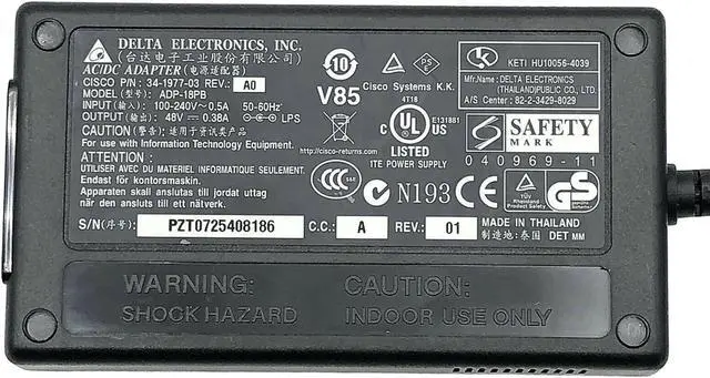 Alt view image 6 of 6 - Genuine AC Adapter For Cisco Aironet Access Point PSA18U-480C 48V w/PC OEM
