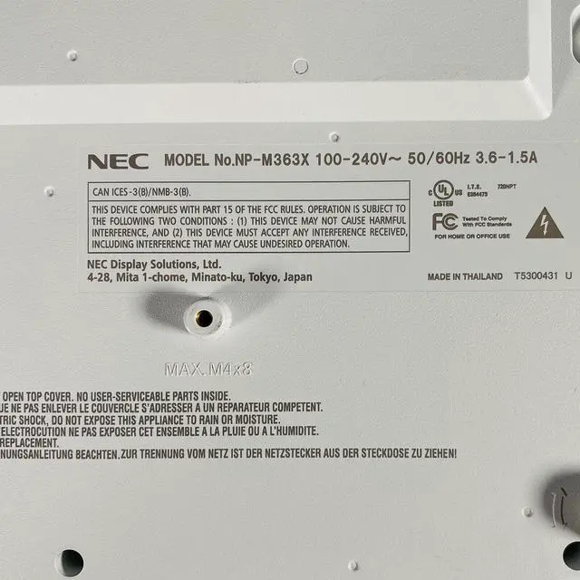 Alt view image 7 of 7 - NEC M363X DLP Projector NP-M363X 3600 ANSI Full HD 3D HDMI (MHL) LAN w/Bundle