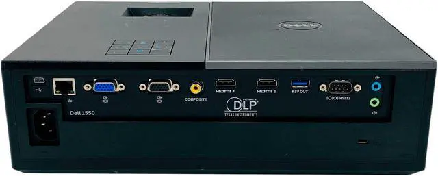 Alt view image 2 of 7 - Dell 1550 DLP Projector 3800 ANSI HD 1080p PC 3D Ready LAN Crestron w/Bundle
