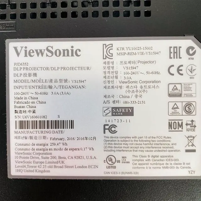 Alt view image 7 of 7 - ViewSonic PJD6352 DLP Projector Full HD 3D 3500 Lumens HD 1080p HDMI LAN Bundle