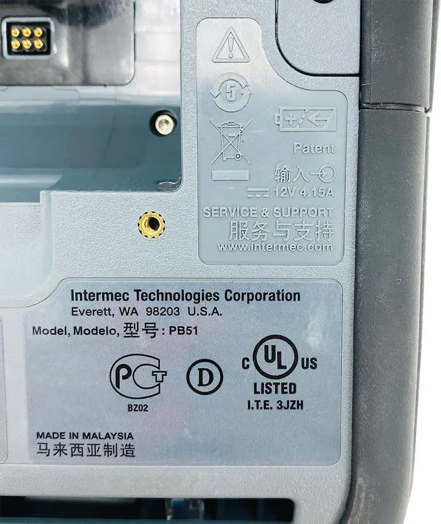 Alt view image 6 of 6 - Intermec PB51 Mobile Thermal Barcode Printer Bluetooth USB No Battery No Adapter
