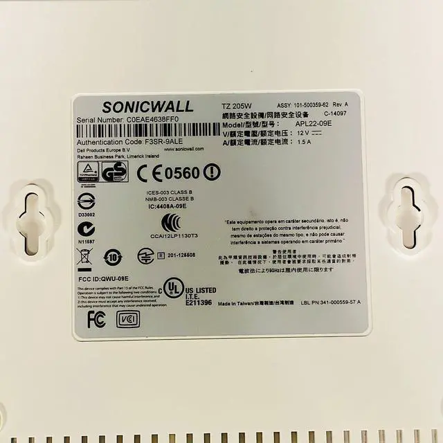 Alt view image 7 of 7 - Sonicwall TZ 205W Wireless-N Firewall Security Appliance APL22-09E w/ Adapter