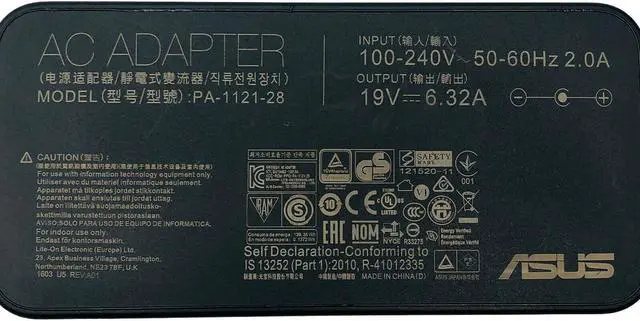 Alt view image 5 of 5 - Genuine 120W Asus AC DC Wall Adapter 19V 6.32A PA-1121-28 4,5x3,0mm w/Cord OEM for VivoBook PRO 15 M3500 N580 Zenbook PRO UX501 15 UX550 N501 ROG G501 Laptops w/Cord