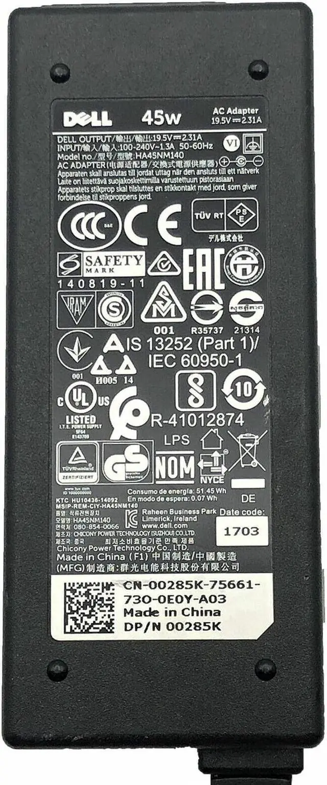 Alt view image 5 of 5 - Genuine Dell Inspiron 15 5558 5559 7558 7568 AC Adapter Charger 45W W/Cord