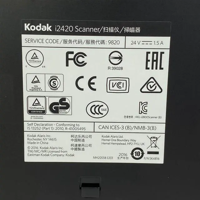 Alt view image 7 of 7 - Kodak i2420 Duplex Desktop Sheetfed Document Scanner 5K4816 with Power Supply
