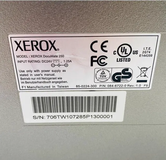 Alt view image 7 of 7 - XEROX DocuMate 250 Color Scanner Document Feeder USB 2.0 NO TRAY w/Bundle