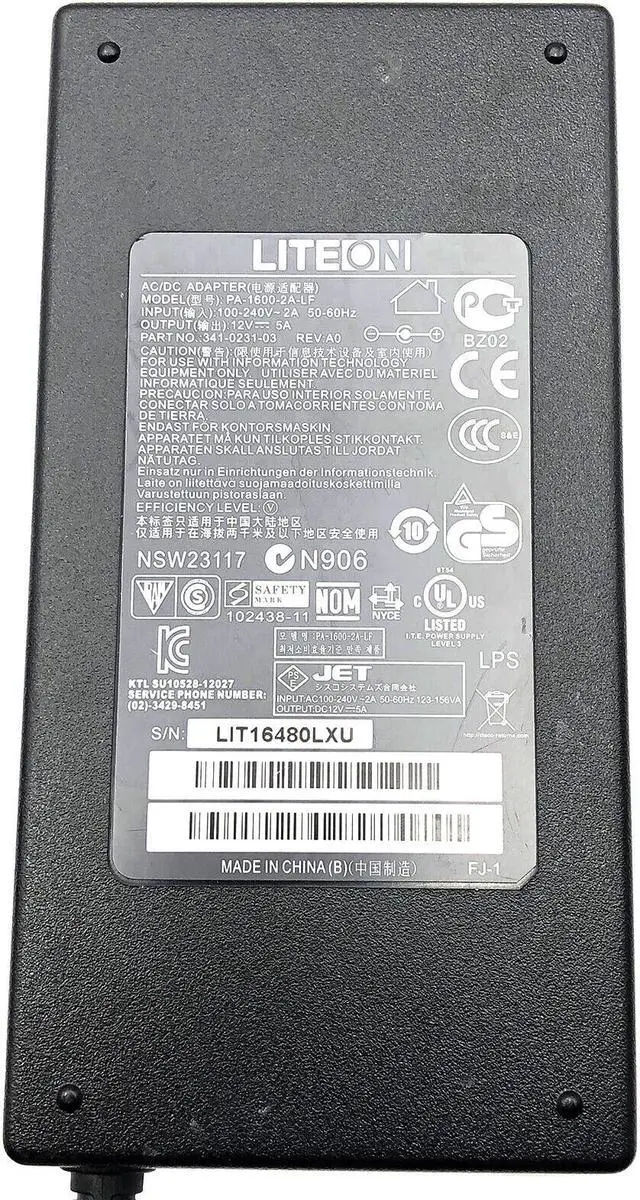 Alt view image 2 of 7 - Lite-On PA-1600-2A-LF 12VV 60WW Power Adapter   Genuine