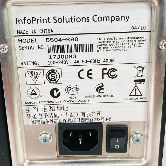 Alt view image 6 of 7 - Intermec EasyCoder PM4i Thermal Transfer Label Barcode Printer Ethernet USB