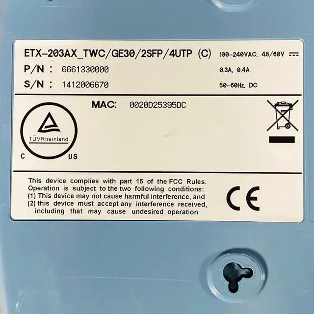 Alt view image 7 of 7 - RAD ETX-203AX Carrier Ethernet Demarcation Device 6661330000 w/ Cord