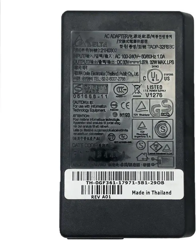 Alt view image 4 of 4 - Genuine Delta TADP-32FB AC Adapter 30V 0.83A Power Supply 2-Prong w/PC OEM