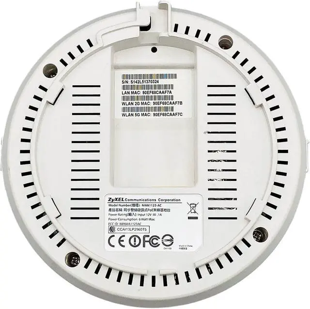 Alt view image 5 of 7 - ZyXEL NWA1123-AC 802.11 a/b/g/n/ac Dual-Radio Wi-Fi PoE Wireless Access Point